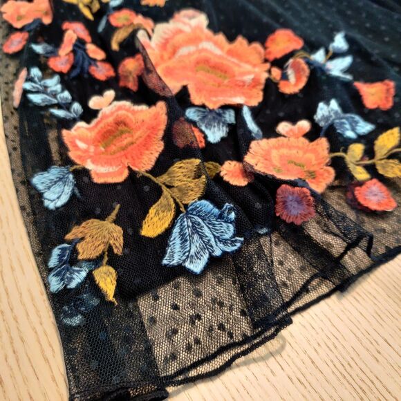 Sundance Kiera Hummingbird Midi Dress Size 4P Floral Embroidered Mesh Event $398 - Picture 6 of 16